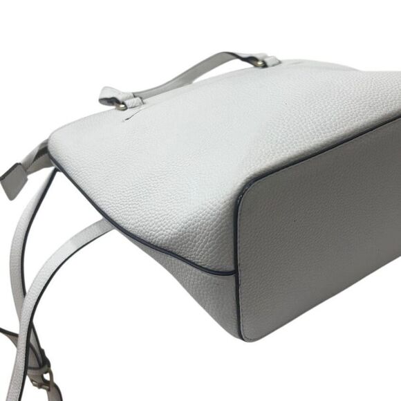 Nanette Lepore Handbag Crossbody Shoulder Bag Medium White Pebbled Vegan Leather - Picture 4 of 10